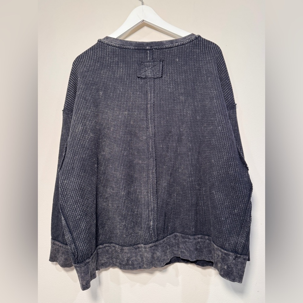 Pink Rose Thermal Knit Top — Size M (Oversized Fit) - Picture 5 of 5